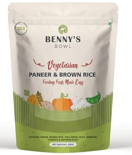 BENNY'S Bowl Benny's Bowl Fresh Dog Food - Paneer and Brown Rice Recipe - Single Pack x 300g | Vegetarian, All Life Stages, Wet
