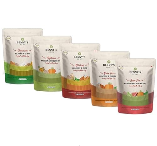 Benny's Bowl Fresh Dog Food - Trial Packs - 5 Packs X 100g (All Recipes), All Life Stages, Semi-Solid