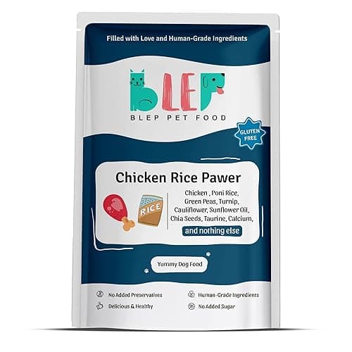 BLEP Chicken Rice Natural Dog Food 500g (5 Pack of 100g) | Zero Preservatives|Aids Joint Health & Digestion|Collagen Rich| Human Grade, Natural Wet Dog Food|Ideal for All Breeds