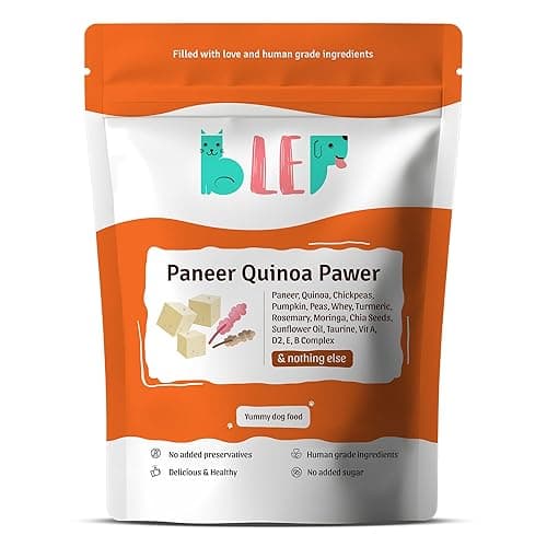 BLEP Fresh Dog Food (Wet) Human Grade, Grain Free|Paneer, Quinoa & Mixed Veggies|Omega 3, 6, Vitamin A, D, E, B|Zero Preservatives & Sugar|Easily Digestible|for All Dog Breeds|300g (Pack of 1)