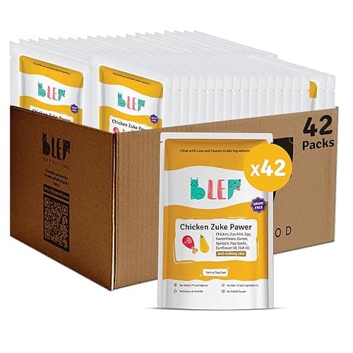 BLEP Healthy Dog Food for Adult & Puppies | Chicken Zucchini | Zero Preservatives | Wet Food | Complete Meal & Balanced Food | 4.2 kg | 42 Packs of 100g