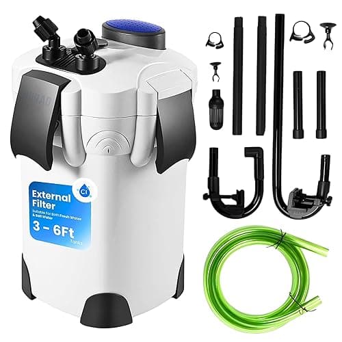 Buraq External Canister Aquarium Filter,HW-302, Ultra-Quiet Operation, Suitable for Tanks up to 2.5 FT to 4 FT Tank | High-Performance Filtration