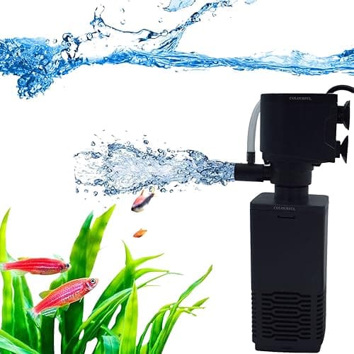 COLOURFUL - Aquarium Internal Liquid Filter | Submersible Filter | Suitable for Fresh and sea Water appliances | BL Series (600F | 6W | 40-70 LTR Tank, Set of 1)