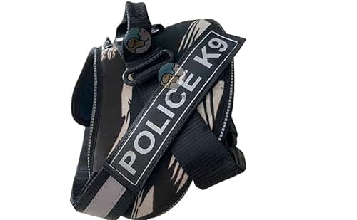 Dog Trust K9 Police Dog Harness, Chest Body Belt for Dogs, Camouflage Choke Free Double Padded Vest Wit Adjustable Neck and Chest Dog Standard Harness (Small)