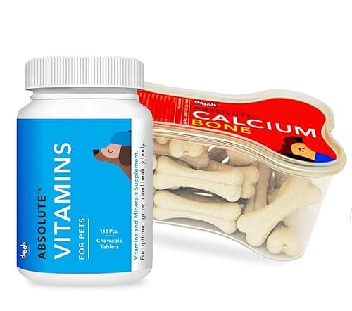 Drools Dog Supplements Combo of Vitamin Tablet - 110 Pcs and Calcium Bone Jar - 40 Pieces, 600g