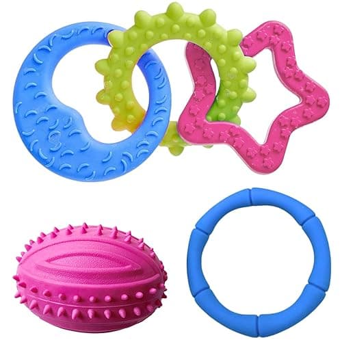 emily pets 3 Piece Dog Toy Set Pack with Chew Toys,Chew Toys for Dog,Rubber Combo,Playing Chewing Interactive Durable Small Puppy in 1 Combo Pack(NOT for Aggressive CHEWERS)