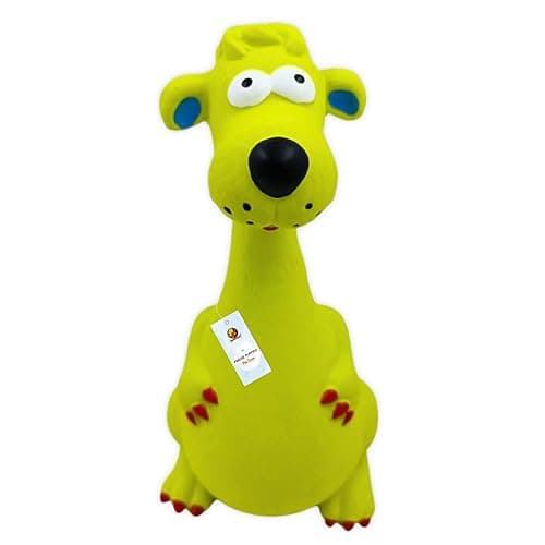 Foodie Puppies Dog Squeaky Chew Latex Rubber Toy - (Green Dog) | for Small Dogs & Puppies | Durable, Soft, Animal Design, Fetch & Chew Safe Play Toy | Reduce Separation Anxiety (Size: 21cm)