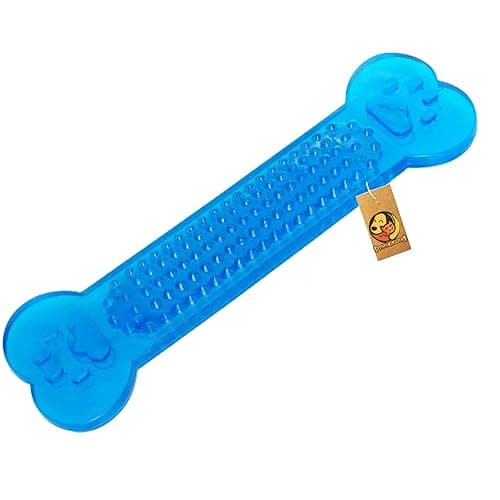 Foodie Puppies Durable Interactive Non-Toxic Rubber Transparent Flat Bone Chew Toy (Thin Jelly Bone) (Color May Vary) | Suitable for All Small to Medium Size Dogs | Playing, Chewing, Teething