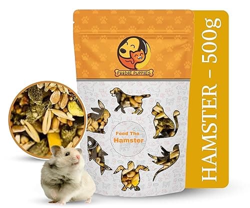 Foodie Puppies Premium Hamster Food Pellets Highly Nutritious Diet Essential Ingredients for a Healthy and Active Lifestyle for Your Hamster (Pouch - Hamster Food, 500g)