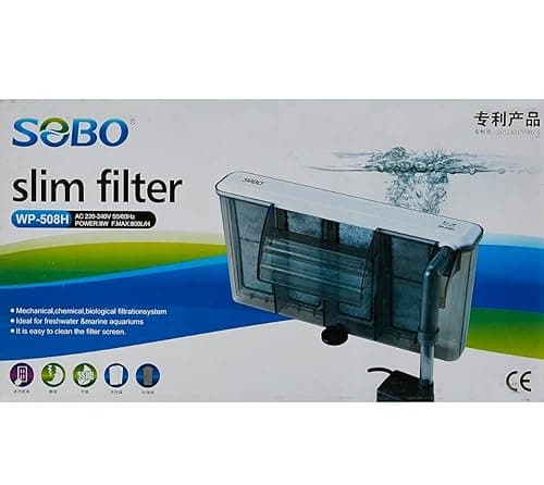 GALLAXY The Aquatic Hobby Tah-Aquarium Hang On Back(Hob) Filter for Fresh and Salt Water Fish Tank- Hob Filter with Filter Media Wp-508H(Power: 8W|F.Max : 800L/H)