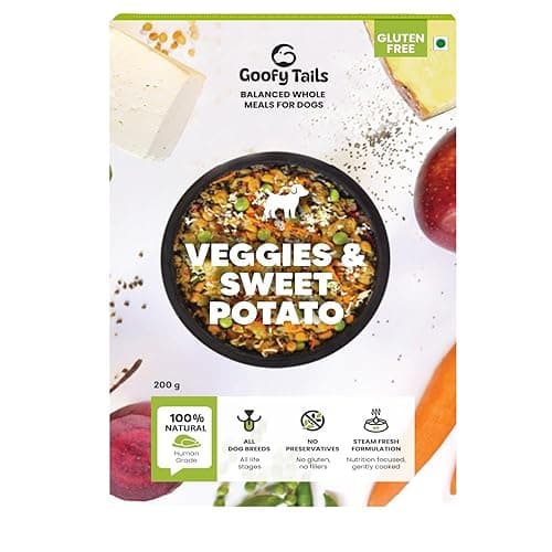Goofy Tails Veggies & Sweet Potato Wet Dog Food 3 Kg (200g X 15 Pack), Wholesome, Human Grade, Preservative Free, Gluten Free, Vegetarian Gravy for Dogs, Balanced Food for Dogs and Food Topper