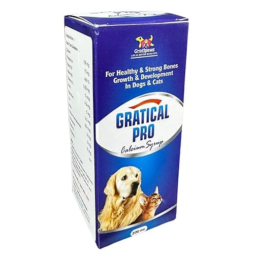 Gratical Pro Calcium Syrup for Dogs & Cats | Promotes Strong Bones & Healthy Teeth | Multivitamin Supplement with Calcium, Vitamin D3, B6, B12 | 200 Ml