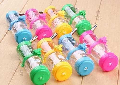 Hamster Automatic Non-Drip Water Bottle Small Animal No-leaking Water Dispenser - Leak-Proof Rodent Pet Water Drinker - Drip-Proof Water Feeder for Mice Rabbit Squirrel 1 Piece ( Color May Vary ) (80 ML)