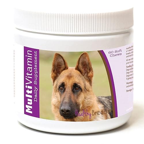 Healthy Breeds Dog Multi Vitamin Soft Chew for German Shepherd - Over 80 Breeds - Daily Vitamin and Mineral Supplement - 60 Count