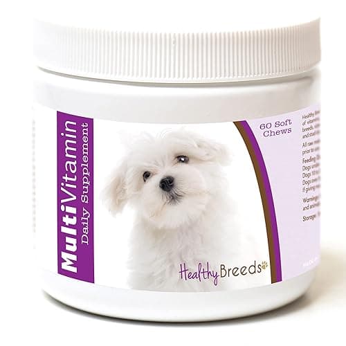 Healthy Breeds Dog Multi Vitamin Soft Chew for Maltese - Over 80 Breeds - Daily Vitamin and Mineral Supplement - 60 Count