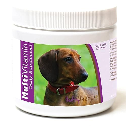 Healthy Breeds Dog Multivitamin Soft Chew for Dachshund - Over 80 Breeds - Daily Vitamin and Mineral Supplement - 60 Count
