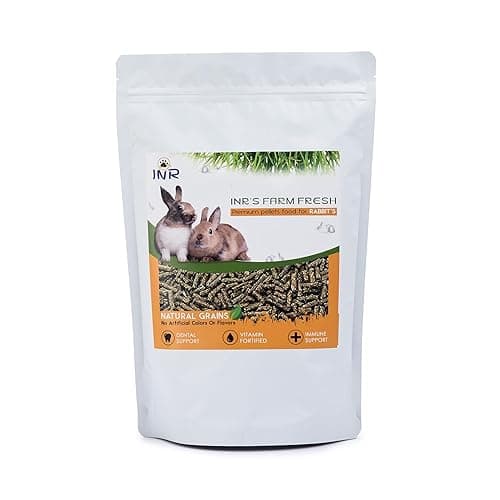 INR's Farm Fresh Premium Pellets Food for Rabbits (1 Kg)| Advanced Essential Nutrients and High Fiber Content for Small & Adult Rabbits | Food for All Life Stages