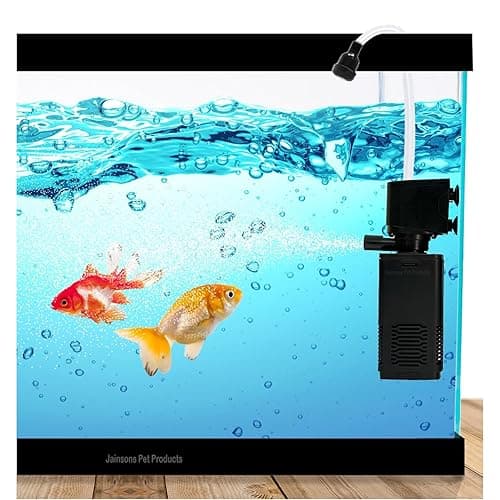 Jainsons Pet Products 3-in-1 High Power Oxygen Filtration System Submersible Aquarium Filter Low Power Consumption Powerful Pump for Fish Tank