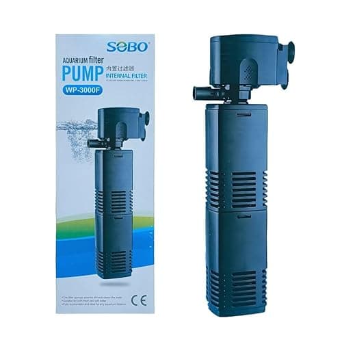 Jainsons Pet Products 4-in-1 Sobo WP-3000F Filter Fully Submersible Aquarium Internal Filter for Fish Tank – 25W Power, Max Flow Rate 1200 L/H, Water Circulation, Filtration & Aeration System
