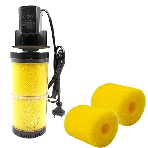 Jainsons Pet Products SOBO FK-1002 3 in 1 Filtration Pump Submersible Aquarium Internal Filter Pump for Fish and Turtle Tank and Pond with 2 Extra Sponge Power: 10W Frequency:50/60Hz Flow Max:1000L/H