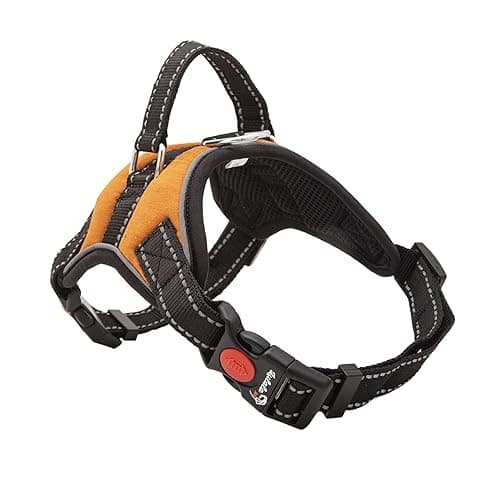 Lulala Dog Harness,No-Pull Reflective Breathable Adjustable Pet Vest with Handle for Outdoor Walking-Cotton Easy Control Dog Harness No More Pulling,Tugging or Choking(XL-27-36 Chest Girth, Mustard)
