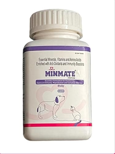 Minmate Essential Minerals and Vitamins Supplement for Pets, Veterinary Formula with Anti-Oxidants and Immunity Boosters, 30 Soft Tablets