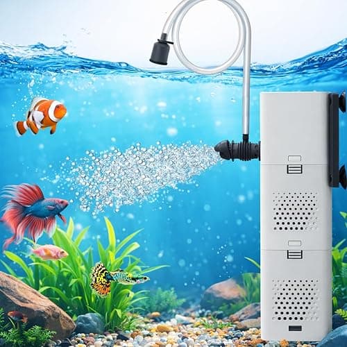 Multifunctional Submersible Filter Pump | White Colour | Aquarium Internal Filter for Crystal Clear Aquarium Fish Tank | XQB Serious (14W | 1000L/h | XQB-1500F | For 2 to 3.5 Ft Tank)