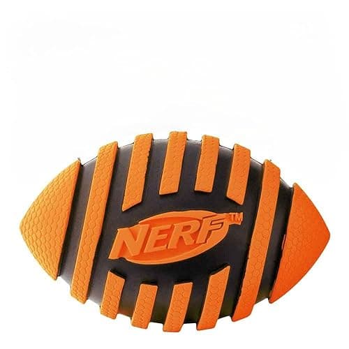 Nerf Dog Spiral Squeak Rubber Football Dog Toy, Medium/Large, Orange