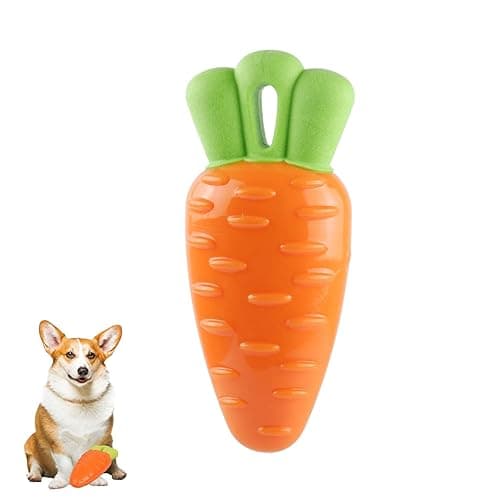 Paw N Pet Squeaky Carrot Dog Toy – Durable Rubber Veggie Carrot Chew Toy for Dogs, Puppies & Small Dogs, Interactive, Non-Toxic, Teeth Cleaning, Fun Play | Medium & Large Breeds