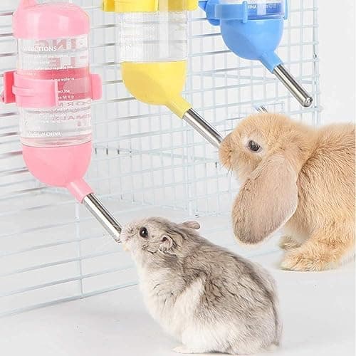 Pets Empire 80ml Hamster Water Bottles,No Grip Hanging Water Dispenser Small Animal Automatic Water Feeder for Hamster,Rabbit, Guinea Pig, Squirrel,Small Animal-1 Piece (Color May Vary)