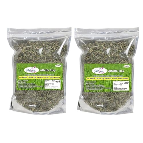 Petzee Alfalfa Hay, Food for Baby and Young Rabbits, Guinea Pig, Hamsters and Other Small Animals (400 GMS, Pack of 2)