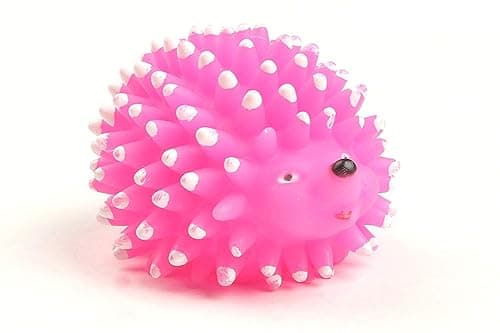 PSK Natural Rubber Vinyl Cute Colorful Hedgehog Squeaky Toy for Puppy Dog (Multi Color) Large