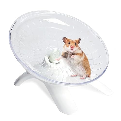 Qpets® 7 Inches Hamster Toys, Hamster Running Wheel with Silent Running Disk for Small Large Hamsters Promotes Healthy Activity