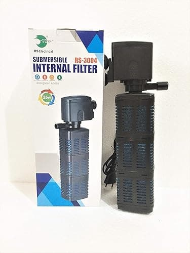RS Electrical RS-3004 Submersible Internal Aquarium Filter — 1750 L/h, 25W — Mechanical + Bio Sponge Filtration for Fresh & Saltwater Aquariums (Up to 200 L)