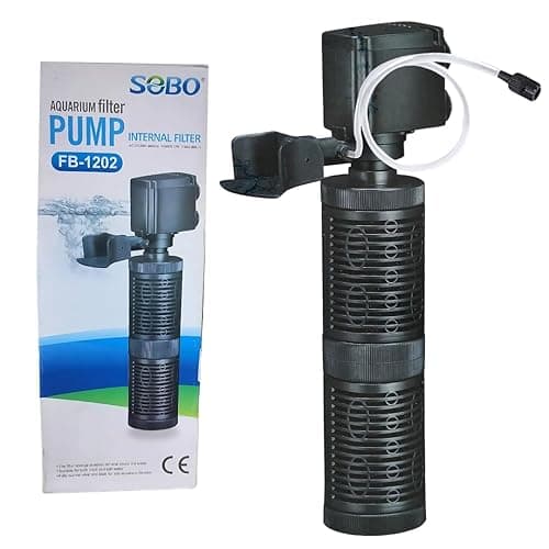 SOBO Aquarium Internal Filter Pump FB-1202| Fully Submersible Water Circulator & Oxygenator with 12W Powerful Motor | 880L/H Flow Rate | Suitable Fresh & Saltwater Fish Tank (SOBO FB-1202)