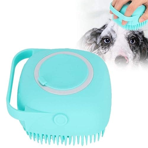 Toms Pet Mall Dog Grooming Brush, Pet Shampoo Bath Brush Soothing Massage Dog Bath Brush, Pet Massage Brush Shampoo Dispenser For Dogs and Cats Shower