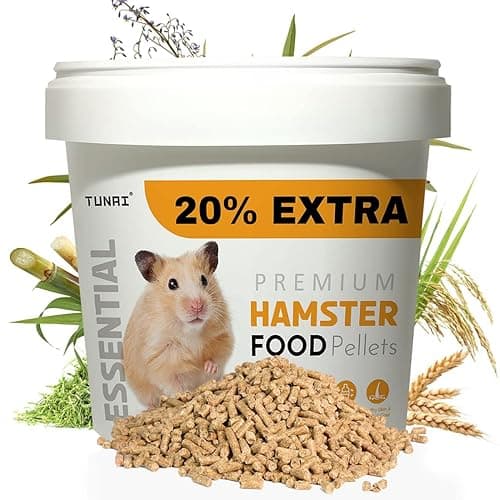 Tunai Hamster Food |500G+20% Extra| Fortified with DHA Omega 3&6 and Vitamins, Cane Molasses, Sun Curated Alfalfa Meal, Flax Seeds and Ground Rice, Oats,All Life Stages