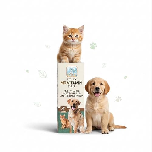 Vitamin Syrup for Dogs & Cats | Daily Multivitamin Supplement | Boosts Immunity, Energy & Growth | Supports Bone, Skin & Coat Health | 200ml