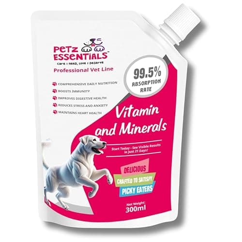 Vitamins & Minerals Syrup for Dogs & Cats, Balanced Multivitamin with Taurine & Amino Acids for Healthy Coat, Joints & Digestion, Ideal for Puppies, Kittens & Adult Pets - 300 ML