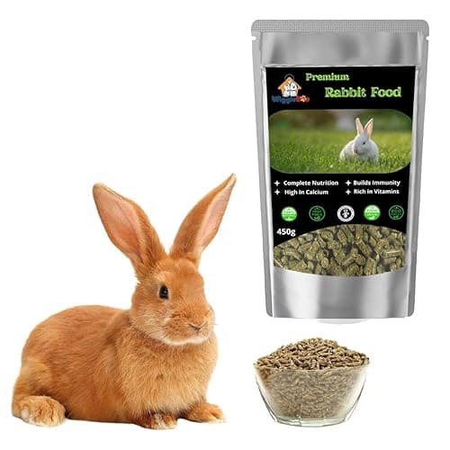 WiggleBoo Rabbit Pellet Food Rich in Vitamins D, Minerals,Calcium & Healthy Food for All Kinds of Rabbit Every Bite Have Nutrition (450gm)