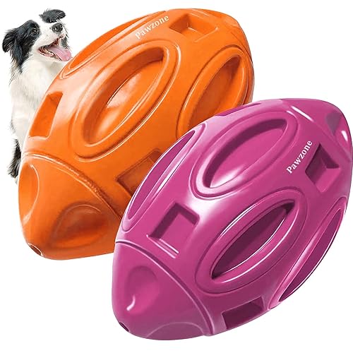 2 Pack Squeaky Dog Toys for Aggressive Chewers Large Medium Small Puppy Interactive Dog Chew Toy Durable Rubber Indestructible Tough Ball