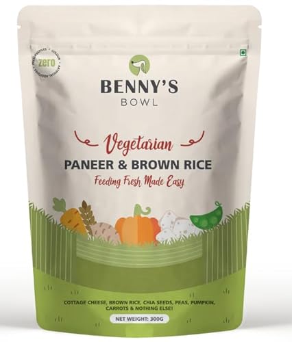 BENNY'S Bowl Benny's Bowl Fresh Dog Food - Paneer and Brown Rice Recipe - Single Pack x 300g | Vegetarian, All Life Stages, Wet
