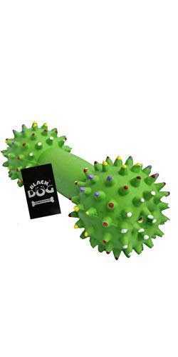 BLACKDOG Latex Toy Squeaky Spiked Dumbbell Toys for Puppies and Dogs (Medium) Colour May Vary (BDC Dumbbell03)