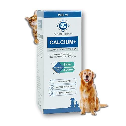 Calcium+ Advanced Mobility Formula with Calcium, Amino Acids & Vitamins for Dogs & Cats | Bone Growth, Muscle Strength & Nerve Support | Nutritional Supplements for Pets - 200 ml