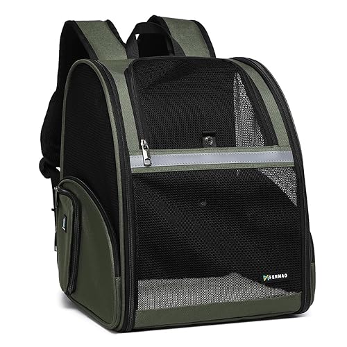 Cat Backpack Carrier，Airline Approve Carrier Backpack Small Dog and Middle Cat Puppy Kitty，Fully Breathable Mesh Desing Pet Travel Bag Up to 15 Lbs，Great for Travel Hiking Camping Outdoor Use