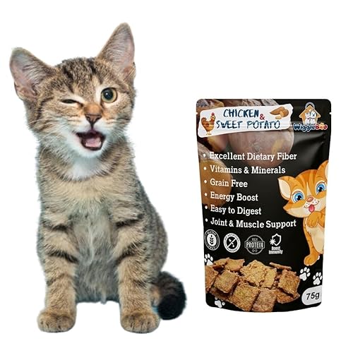Chicken & Sweet Potato Cat Treat | Protein Rich | Fiber Rich | Crunchy Healthy Snacks (Chicken & Sweet Potato - 75g)