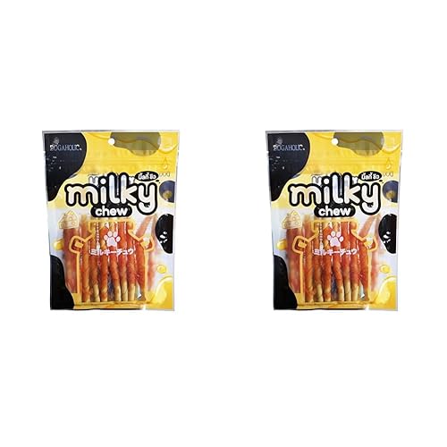 Dogaholic Milky Chew Stick Treats for Dogs of All Ages and Sizes,Milk-Flavoured Treat,Strengthen Bones and Teeth (Milky Chew Chees & Chicken Sticks 10 Pieces) (Pack of 2),All Life Stages