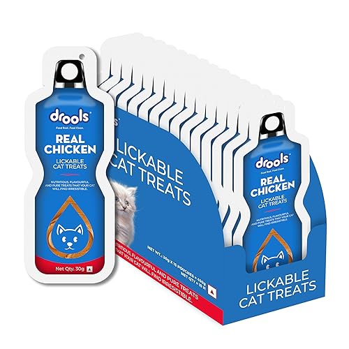 Drools All Life Stages Creamy Lickable Cat Treat (30g x 15) Total 450g Pack of 15| Real Chicken Flavour | Easy to Hand Feed | High Moisture | Easier Acceptance Protein