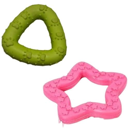 emily pets Natural Rubber Dog Toys Combo, Classic Extreme Non-Toxic Rubber Chew Toys for Dogs, Ideal Dog Toy for Extreme Chewers, Dog Chew Toys for Small Medium Dog (Multicolor, Pack of 2)