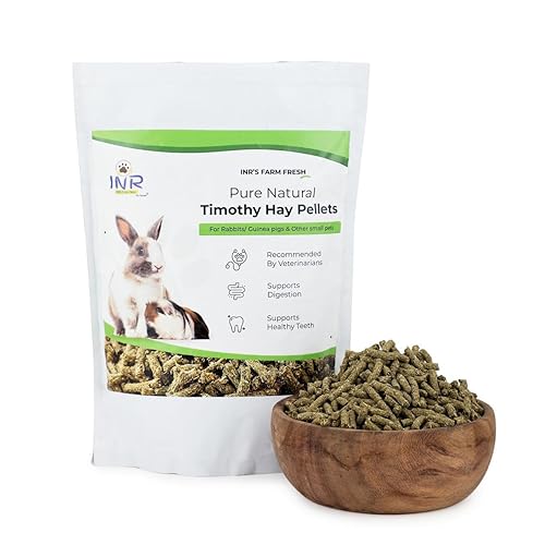 INR's Farm Fresh Timothy Hay Pellets (1Kg) | Pure & Natural High Fiber Rabbit Food | Healthy Timothy Hay for Rabbits, Guinea Pigs, Hamsters & Small Pets | Digestive Care & Essential Nutrition Pellets